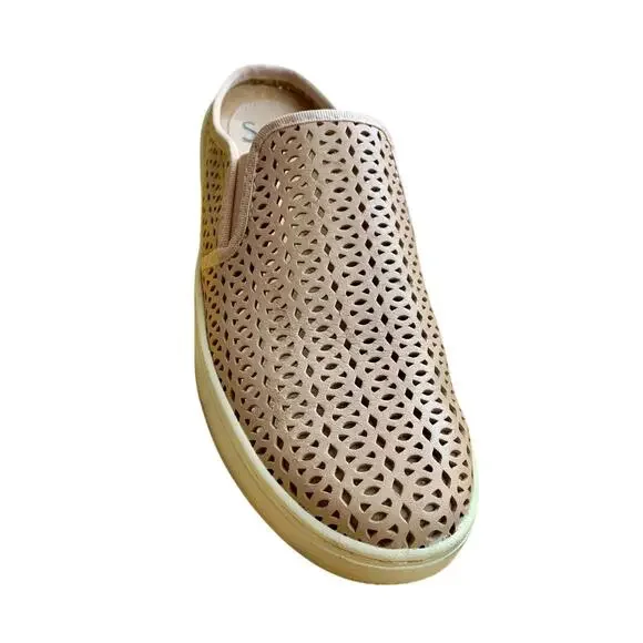 SOFFT Women’s Slip-On Leather Sneaker Padded Slides Somers II Taupe/Blush SIZE 9 - Picture 6 of 14